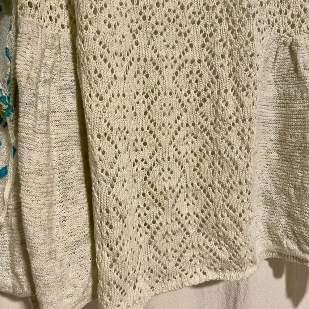 Free People Pointelle Breeze Sweater Top— Size Large; EUC - Picture 5 of 16
